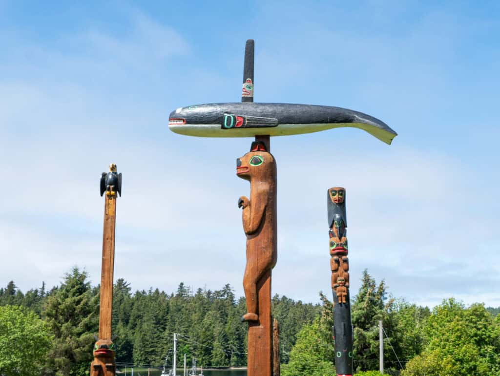 Totem poles in Klawock, Alaska